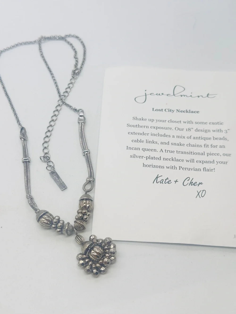 Jewelmint Lost City Necklace Beaded Flower Incan Inspired Delicate